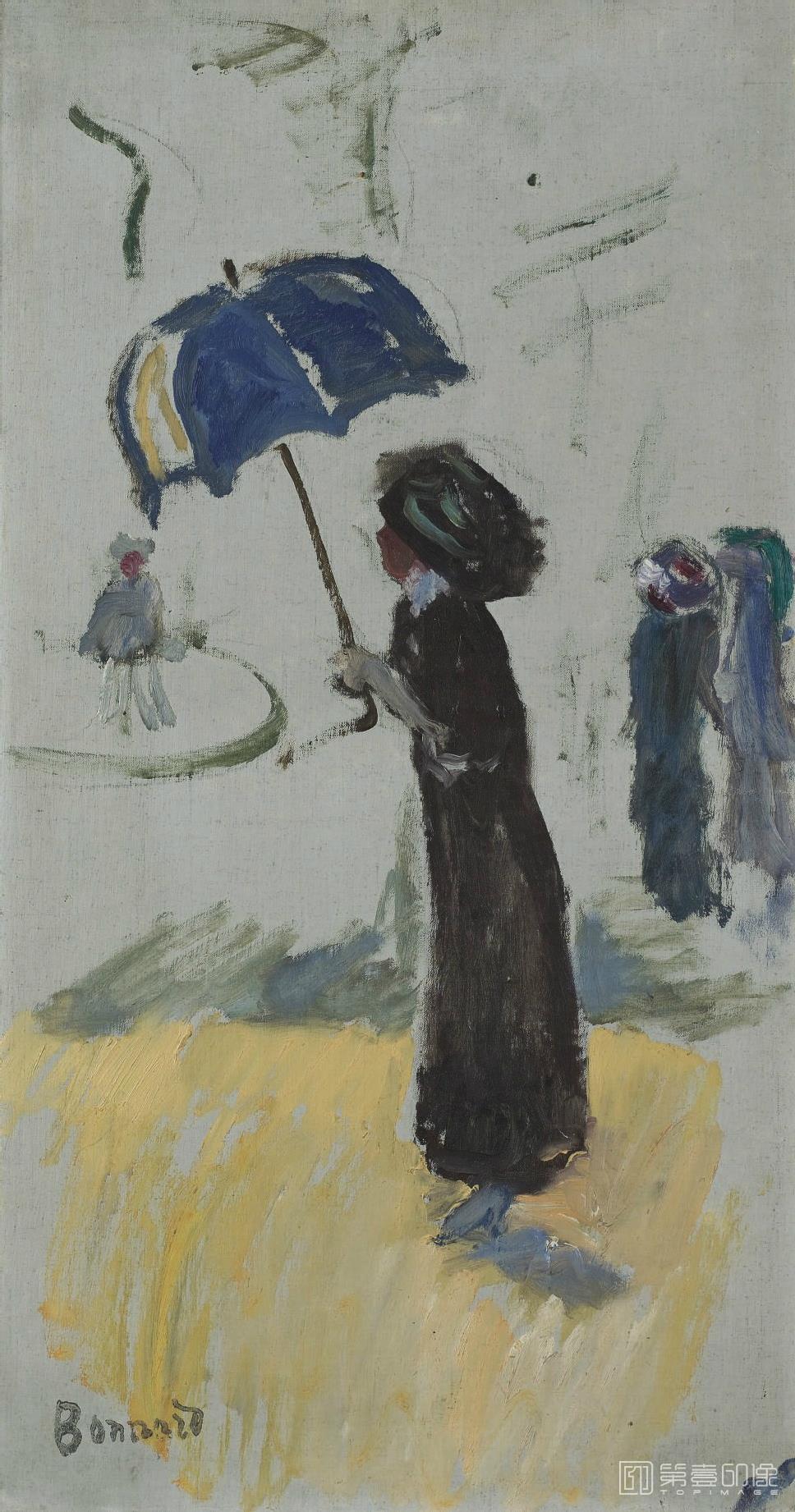 油画-FEMME AU PARAPLUIE